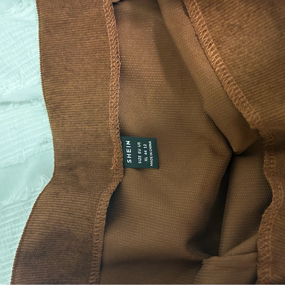 Tan mini skirt